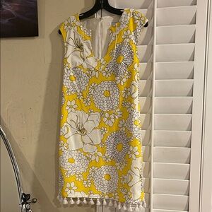Trina Turk Yellow and White Floral Mini Dress